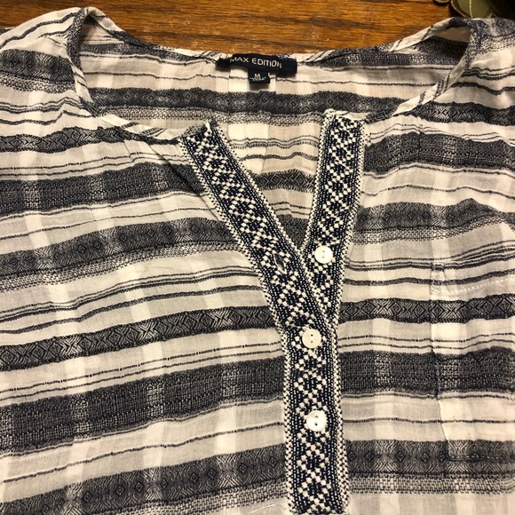 Max edition Half button striped cotton shirt - Picture 4 of 5